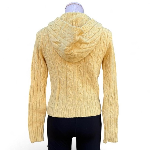 Abercrombie & Fitch Yellow Zip-Up Cable Wool Cardigan - Picture 2 of 8